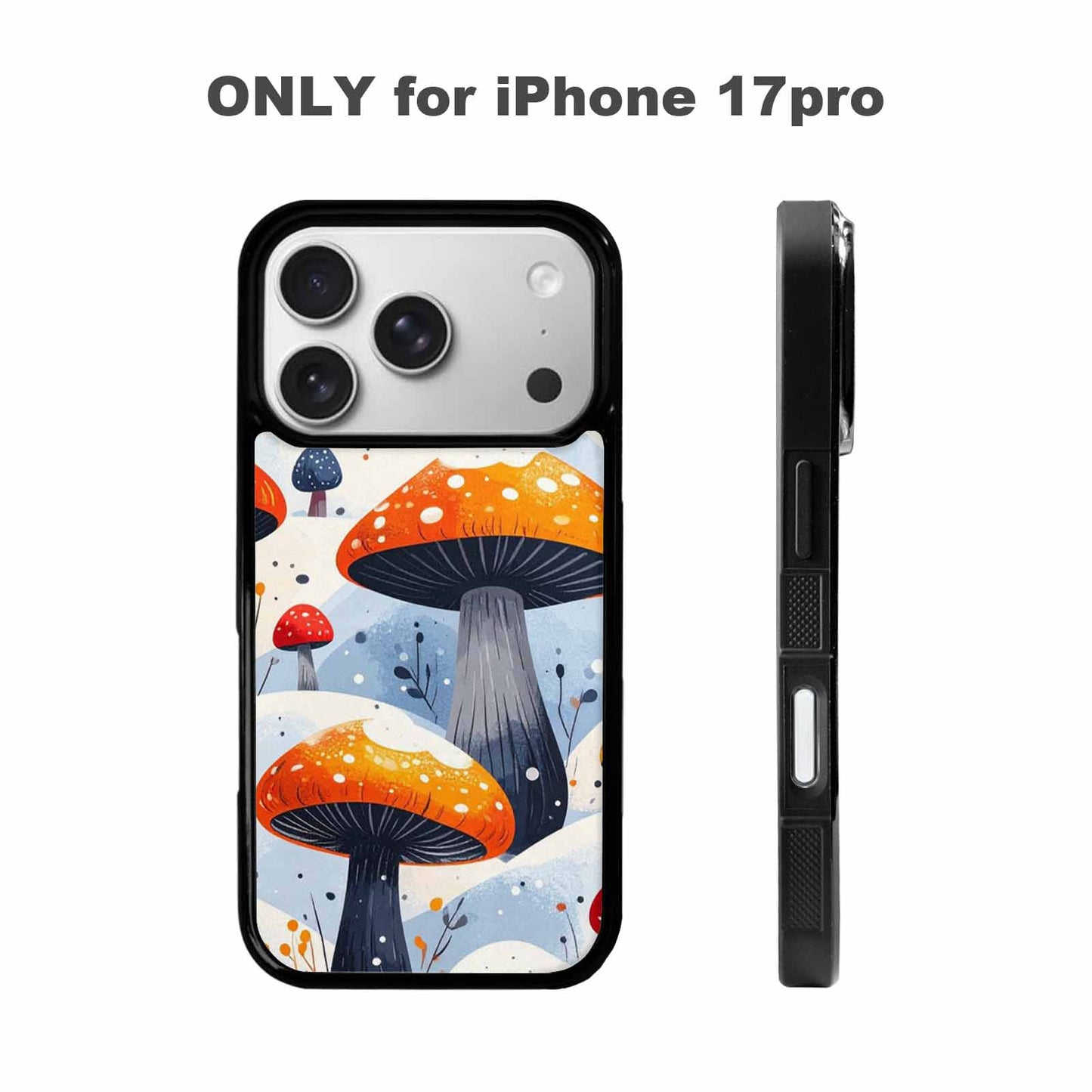 iPhone 17 Pro Case — Vivid Winter Mushroom Seamless Cartoon Cute, Unique Phone Case Design