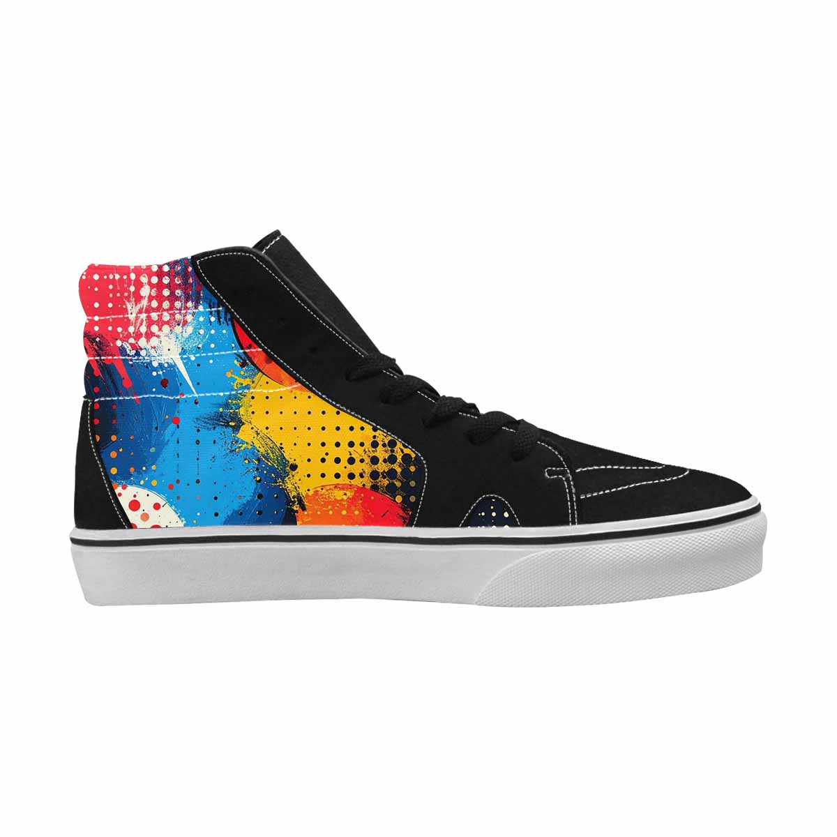 WOMEN'S Comic Book Halftone High Top Canvas Cottagecore Sneakers