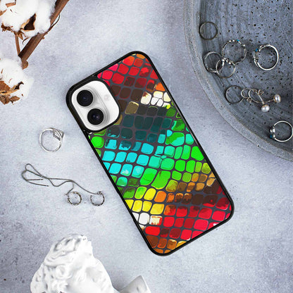 iPhone 16 Plus Case — Snake Print Dark Seamless Pattern Vibrant, Personalized Phone Case