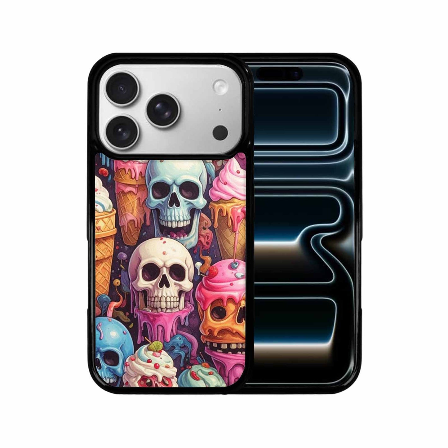 iPhone 17 Pro Case — Ice Cream Monsters Skullsmelti Gothic Skulls, Custom Printed Phone Case