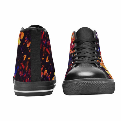 MEN'S Dark Snake Print High Top Canvas Grunge Sneakers