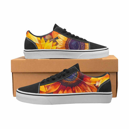 WOMEN'S Sunflower Burst Lace-Up Canvas Melting Art Sneakers