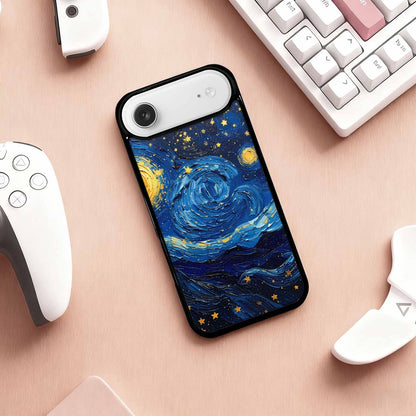 iPhone 17 Air Case — Swirling Deep Blue Night Sky Galaxy, Custom Phone Case