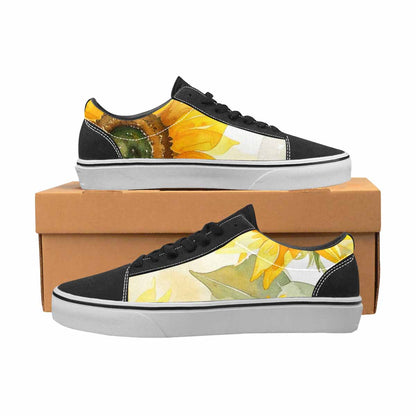 WOMEN'S Sunflowers Watercolor Canvas Lace-Up Surreal Custom Shoes
