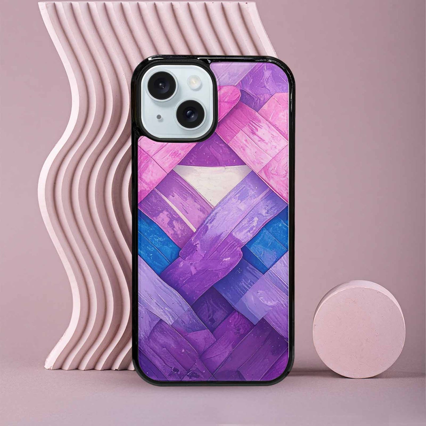 iPhone 15 Case — Bisexual Flag Color Theme Small Rainbow, Custom Designed Case Cover