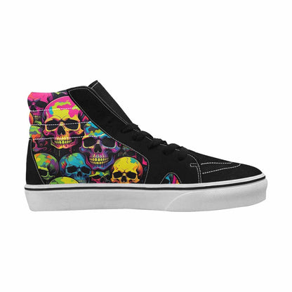 MEN'S 1000s Skulls Neon Camo High Top Canvas Melting Art Sneakers