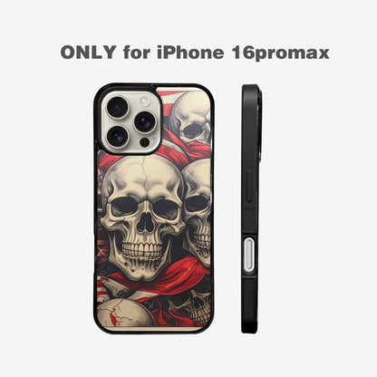 iPhone 16 Pro Max Case — Skull Dark Art Gothic Print, Custom Print Case Cover
