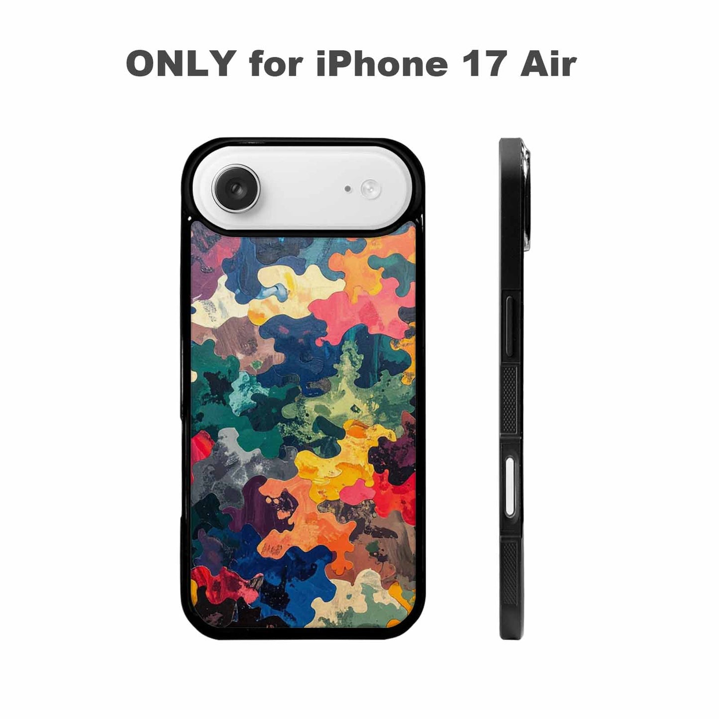iPhone 17 Air Case — Camo Patches Full Color Vibrant Camo, Custom Art Phone Cover