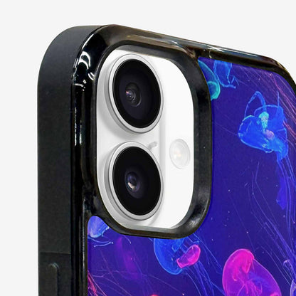 iPhone 16 Case — Jellyfish Glow Jellyfish Glow Pattern Hundreds, Custom Art Phone Cover