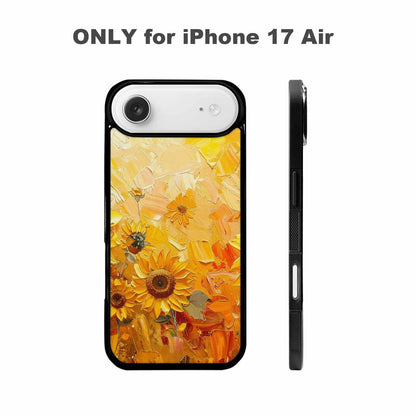iPhone 17 Air Case — Impressionist Sunflower Brushstroke Pattern Hundreds Floral, Custom Art Phone Cover