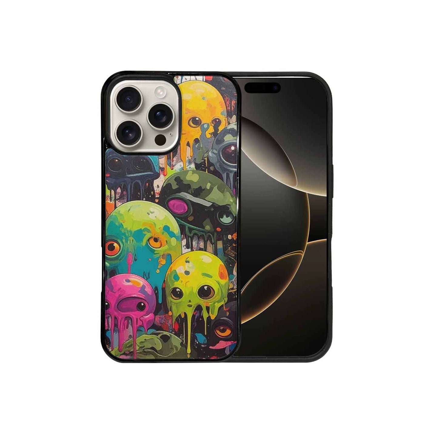 iPhone 16 Pro Max Case — Aliens Camomelting Aliens Patt Sex, Customized Protective Case