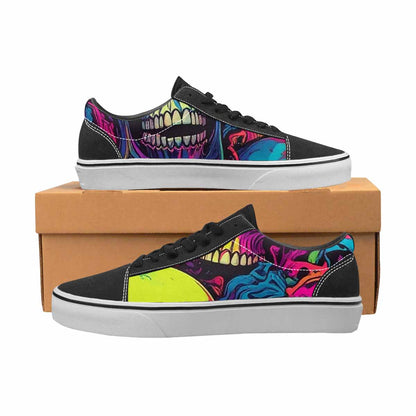 WOMEN'S 1000s Skulls Digital Camo Lace-Up Canvas Dark Academia Sneakers