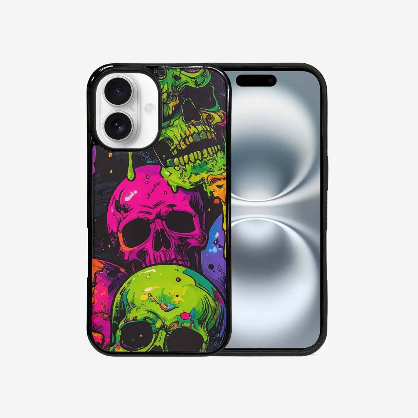 iPhone 16 Case — Vibrant Camo 1000\'s Of Skeletons Neon, Custom Phone Case