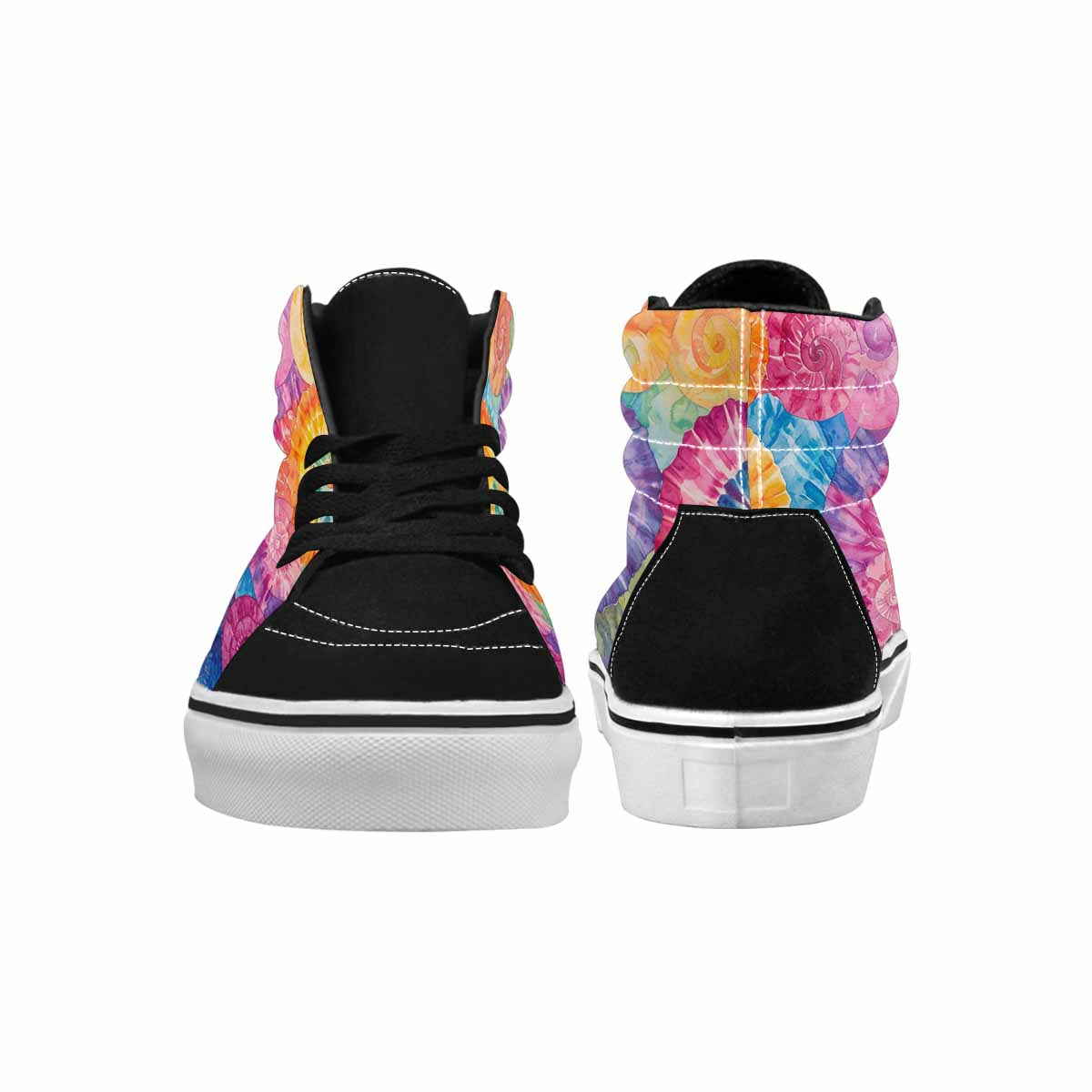MEN'S Tie Dye Swirls Tie High Top Canvas Cottagecore Custom Sneakers