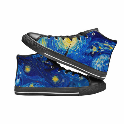 MEN'S Starry Night Van Gogh High Top Canvas Dreamcore Custom Shoes