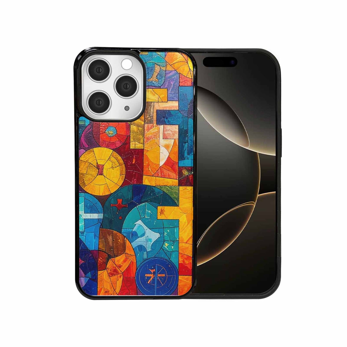 iPhone 15 Pro Max Case — Faith Cross And Faith Icons Pattern, Custom Print Case Cover