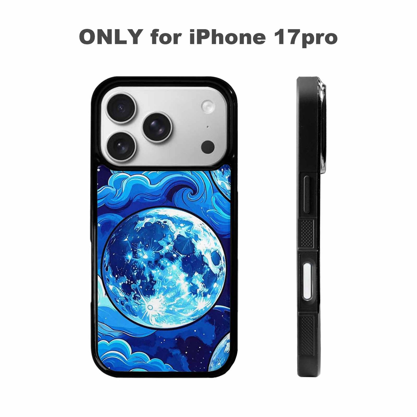iPhone 17 Pro Case — Neon Winter Moon Seamless Cartoon Cute, Unique Phone Case Design