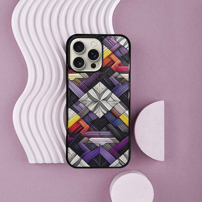 iPhone 16 Pro Max Case — Asexual Flag Color Theme Small Rainbow, Custom Made Phone Cover