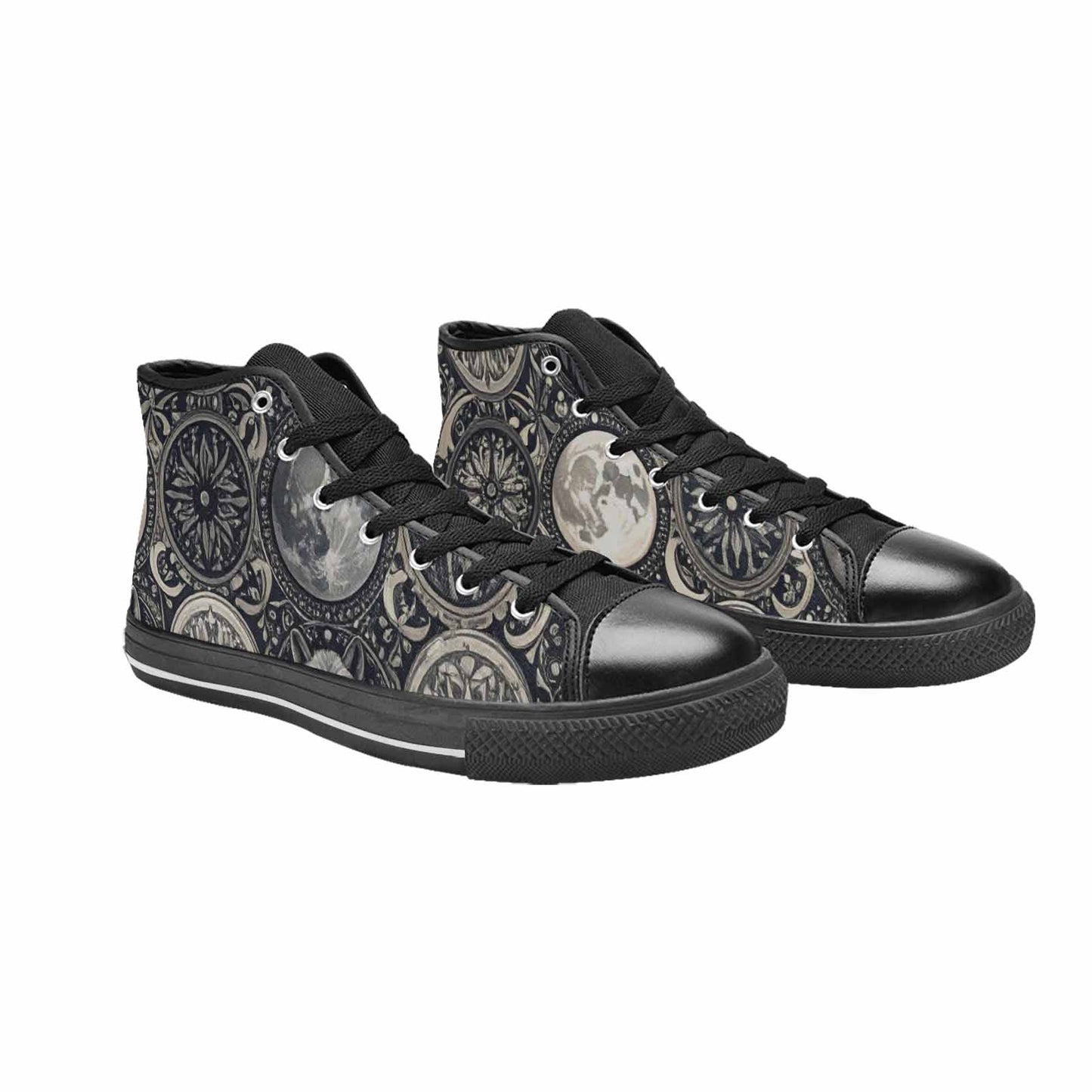 WOMEN'S Wolves Everywhere Collage High Top Canvas Wallpaper Art Custom Sneakers