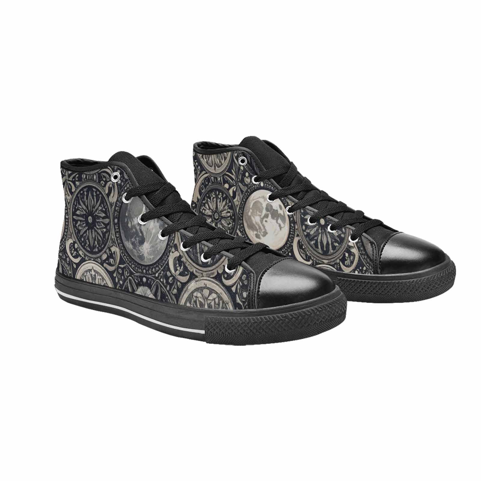 WOMEN'S Wolves Everywhere Collage High Top Canvas Wallpaper Art Custom Sneakers