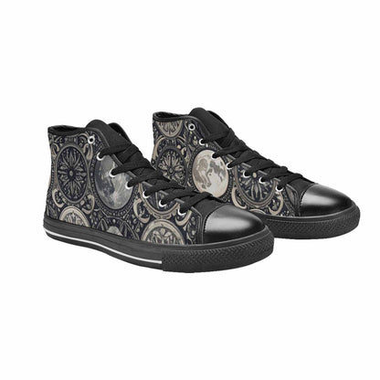 WOMEN'S Wolves Everywhere Collage High Top Canvas Wallpaper Art Custom Sneakers