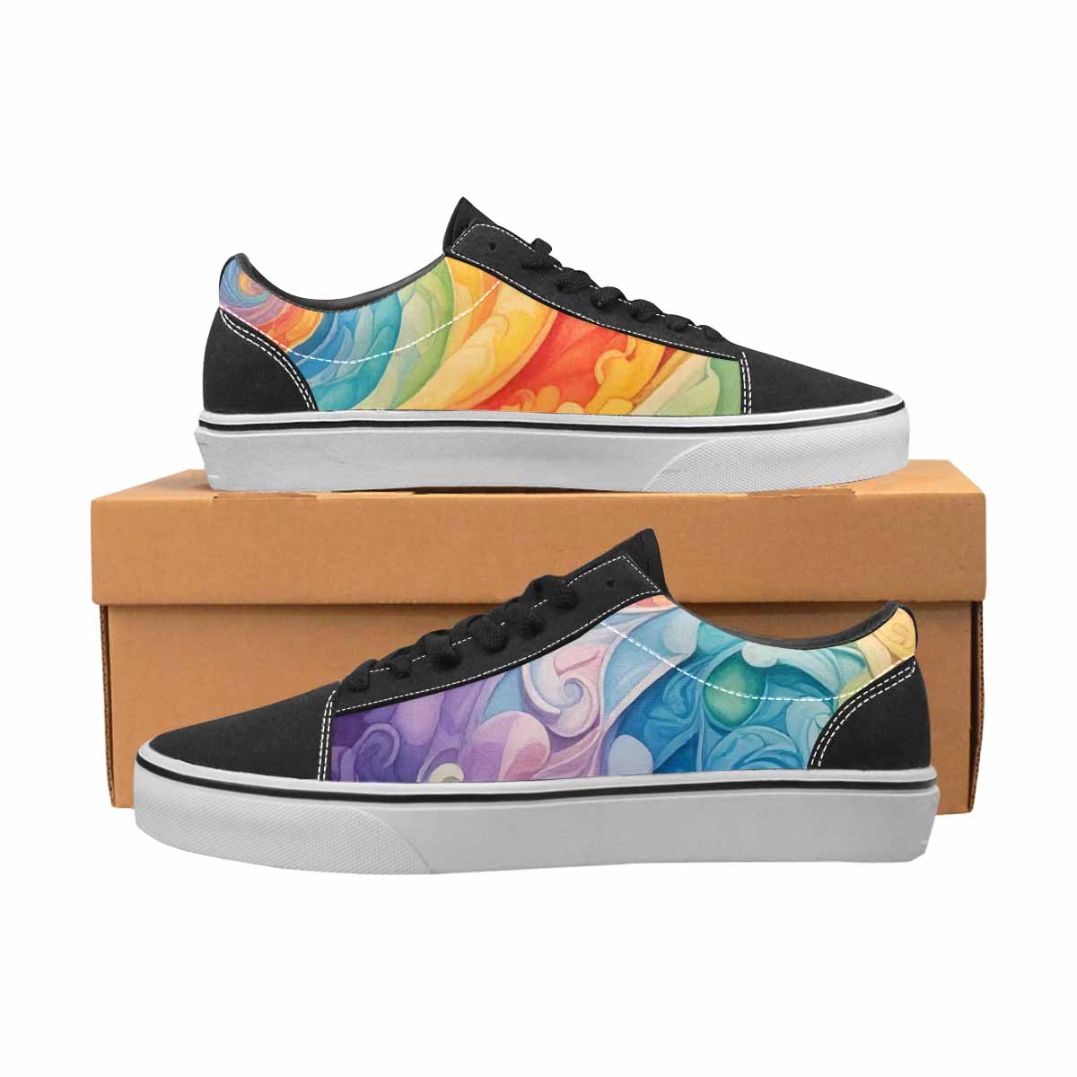 WOMEN'S Tie Lace-Up Canvas Melting Art Sneakers