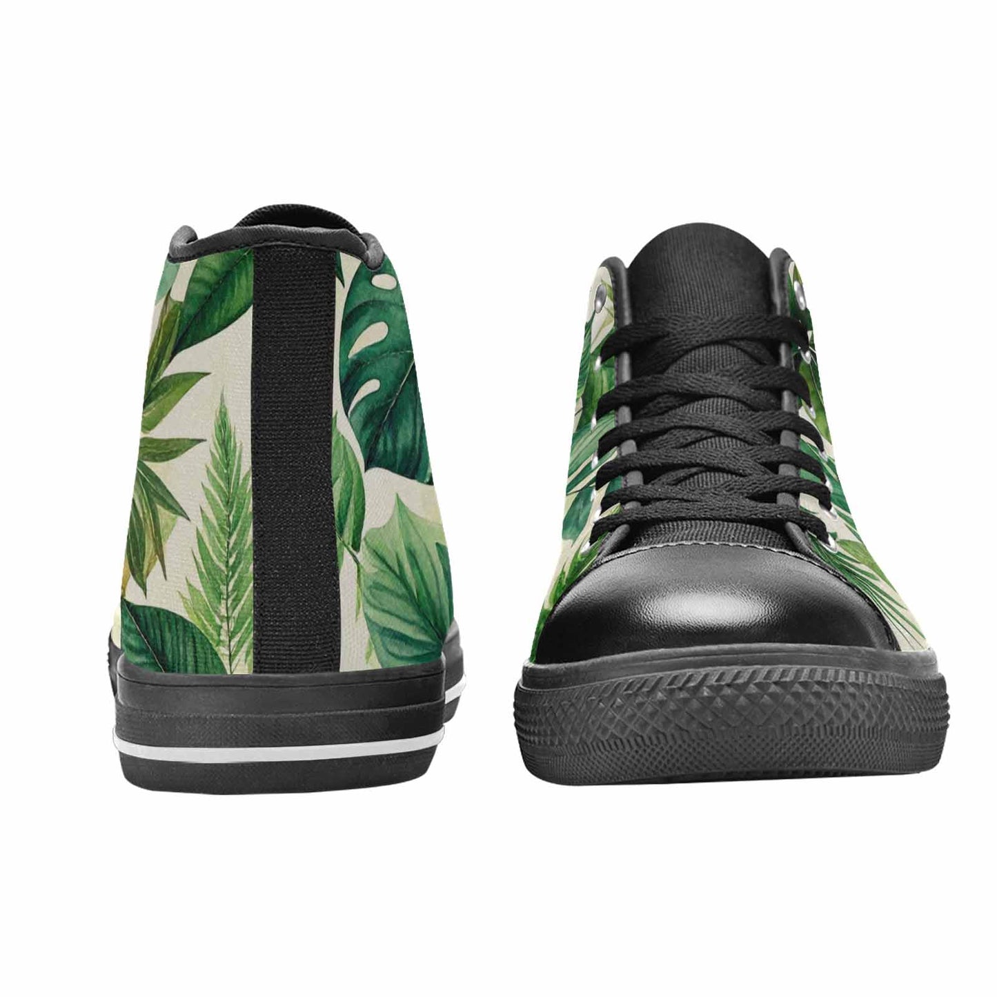 WOMEN'S Seven-Point Palmate Leaf High Top Canvas Cottagecore Sneakers