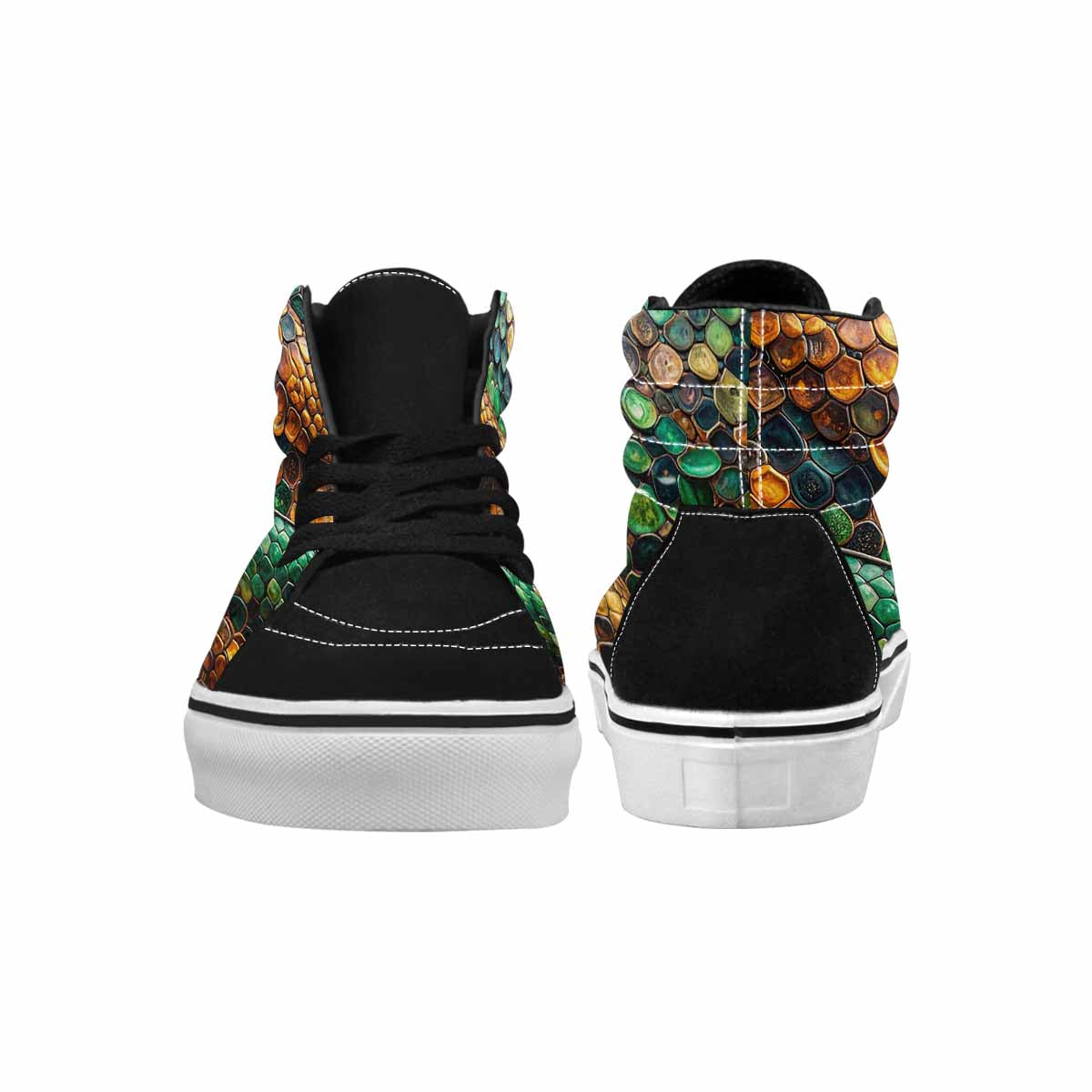 MEN'S Snake Skin Reptile High Top Canvas Y2K Custom Sneakers