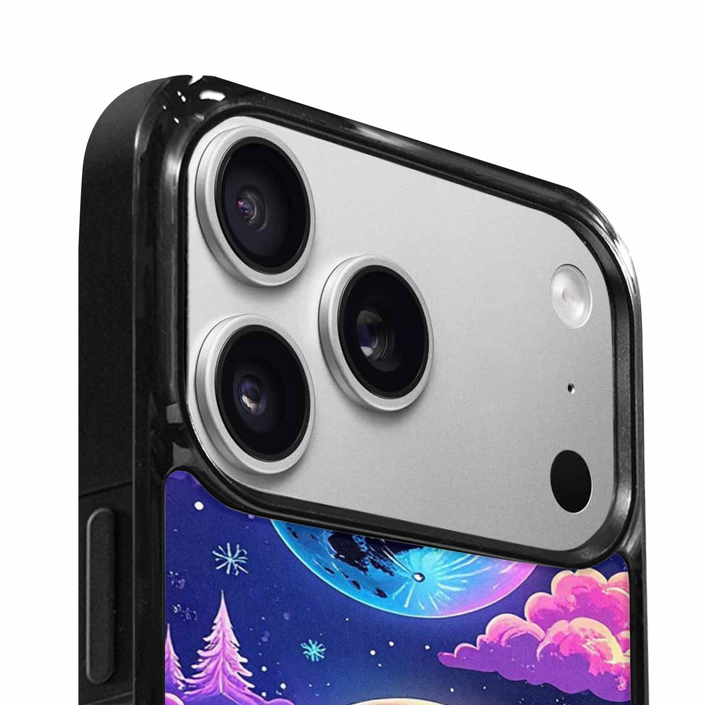 iPhone 17 Pro Max Case — Neon Winter Moon Cartoon Cute, Original Design Phone Case