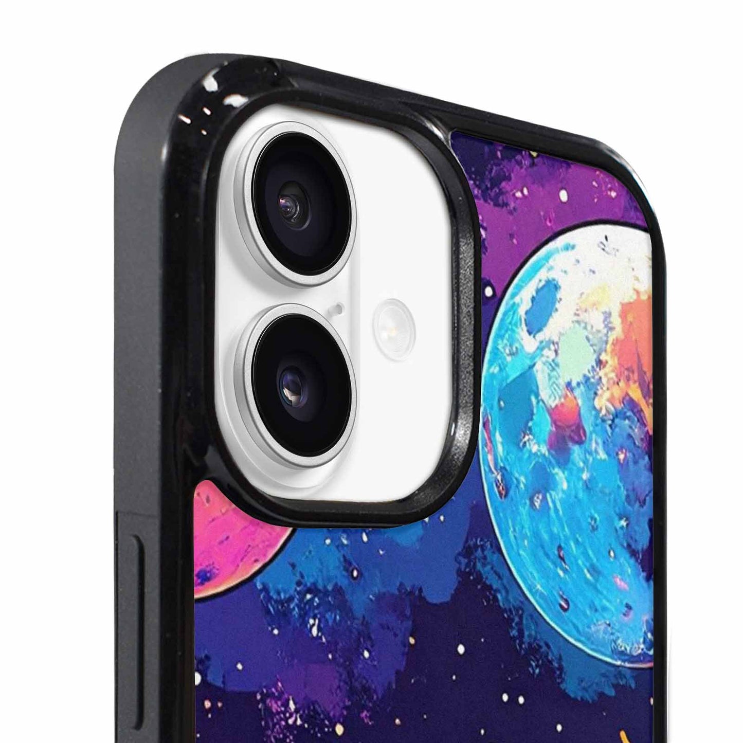iPhone 17 Case — Neon Winter Moon Cartoon Cute, Custom Print Case Cover