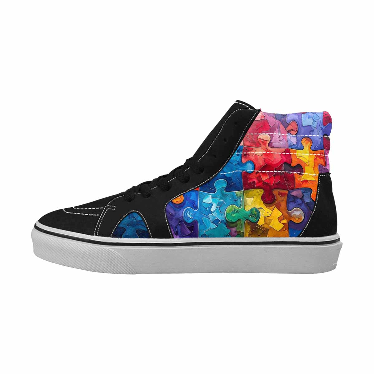 MEN'S Autism Puzzle Pieces High Top Canvas Surreal Shoes