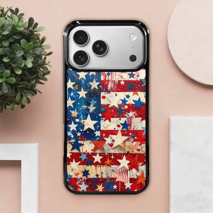 iPhone 17 Pro Max Case — Patriotic Stars And Stripes Galaxy Space, Customized Protective Case
