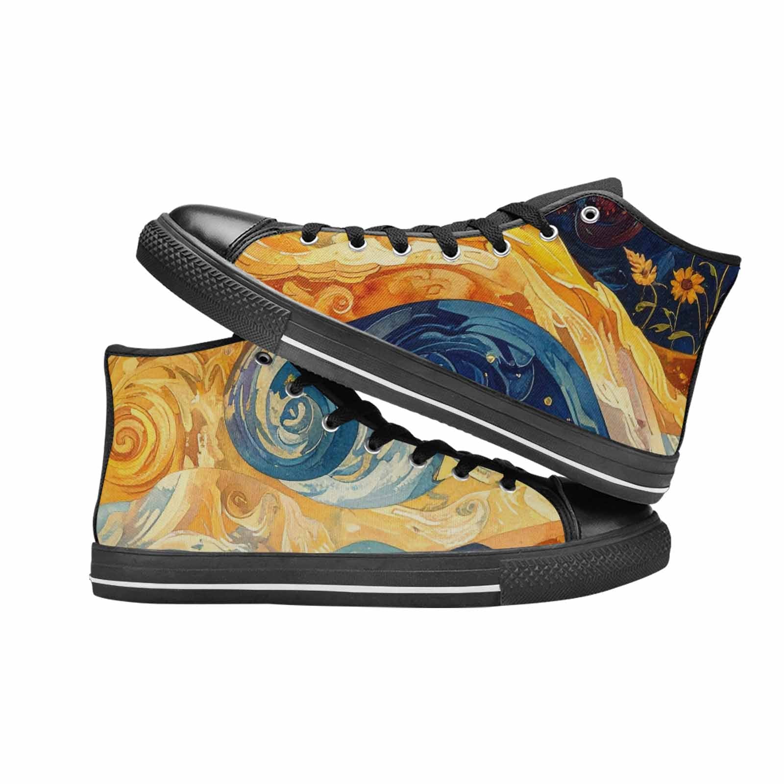 MEN'S Blend All Versions High Top Canvas Wallpaper Art Sneakers
