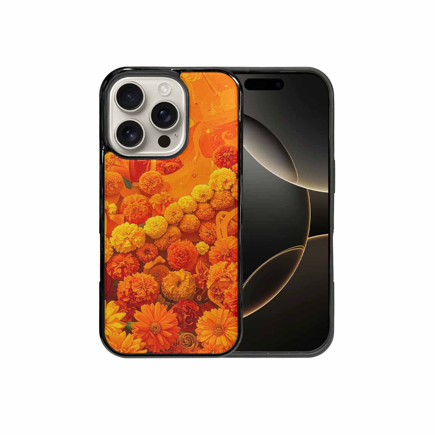 iPhone 16 Pro Case — Marigold Day Of The Dead Marigold, Custom Made Phone Cover