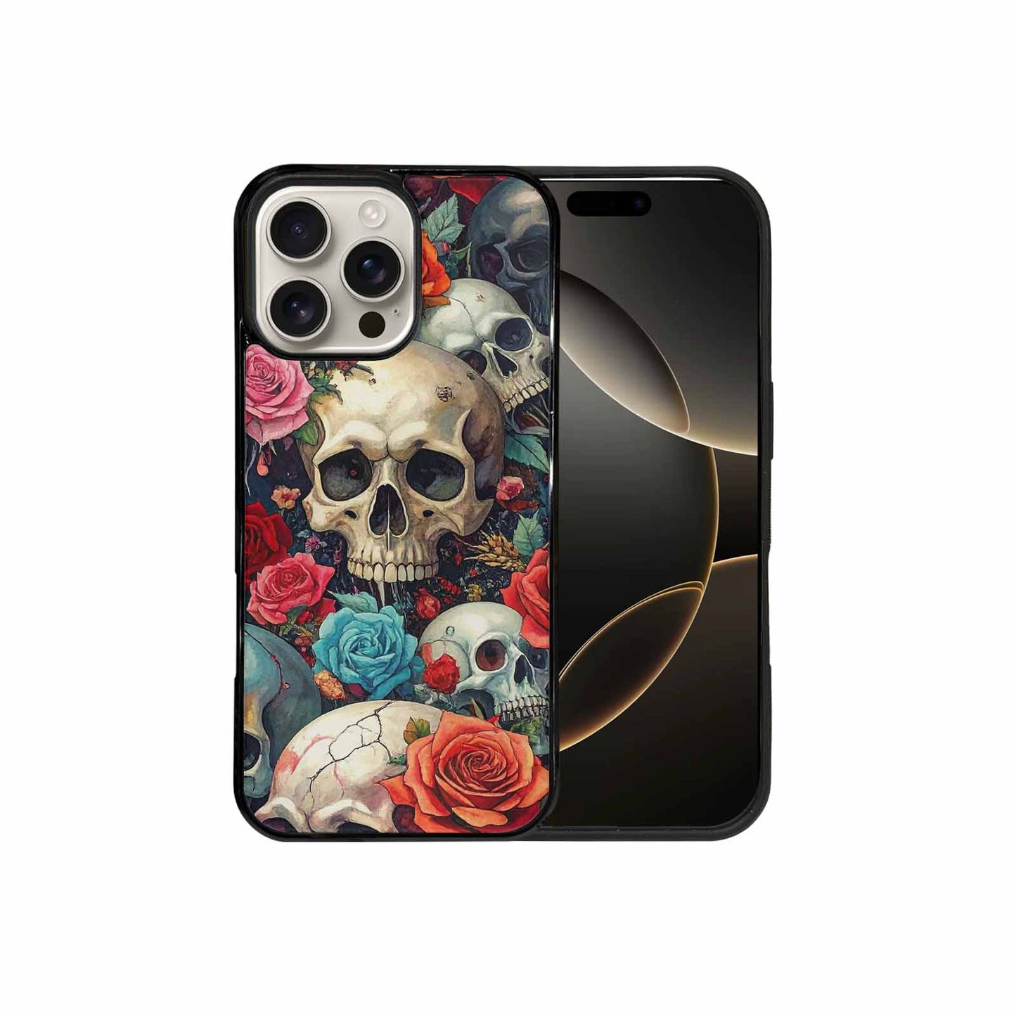 iPhone 16 Pro Max Case — Skulls And Rosesmelting Skulls A Aor, Personalized Phone Case