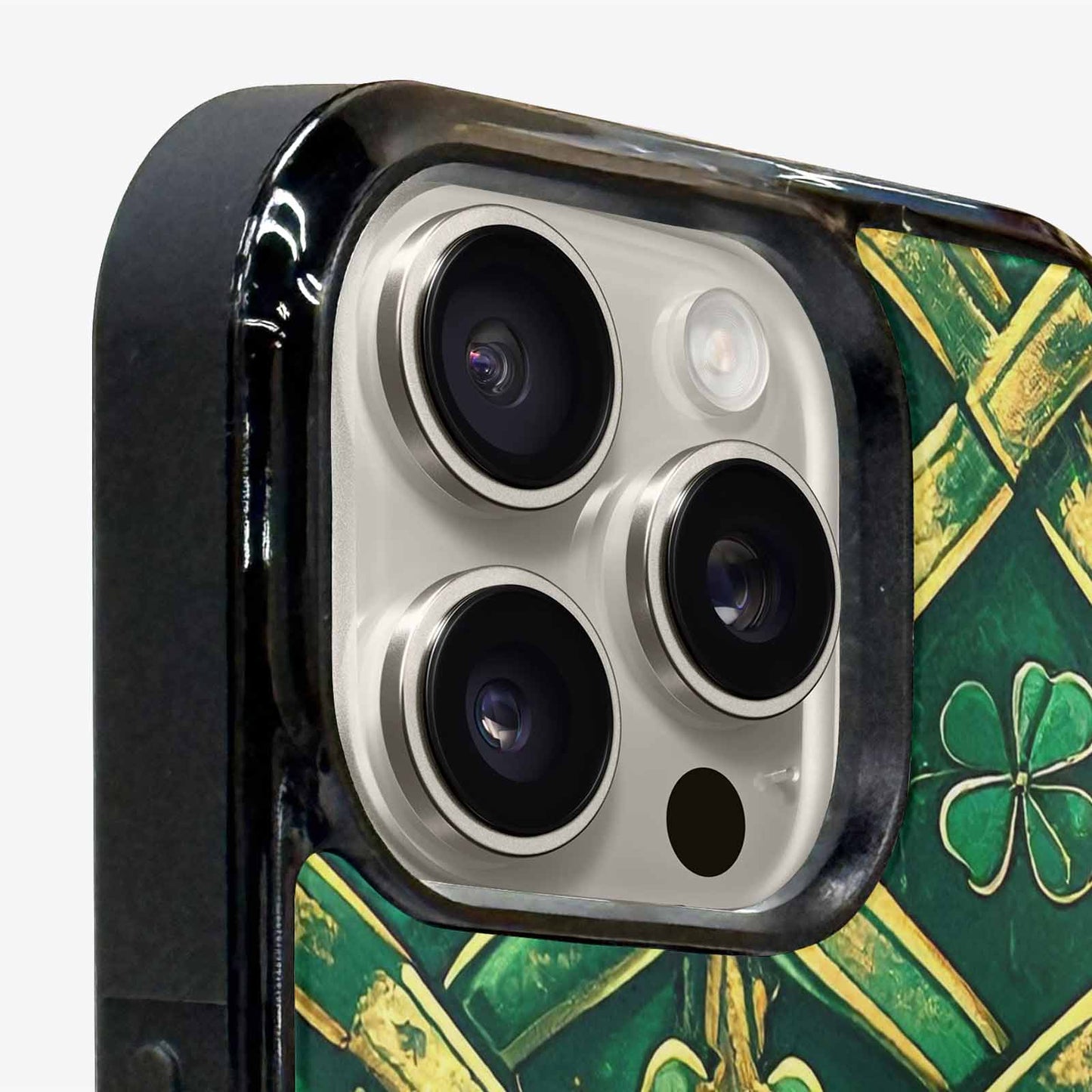iPhone 15 Pro Max Case — Irish Celtic Knot Pattern Shamrocks Seamless, Custom Designed Case Cover