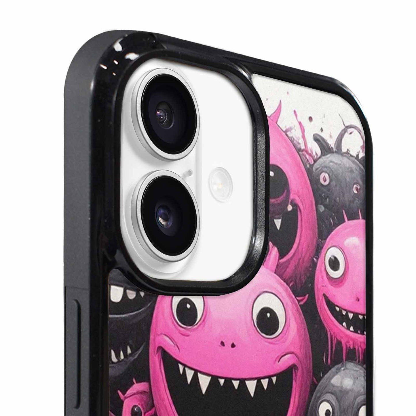 iPhone 17 Case — Black &amp; Pink Ink Cartoon Cute, Personalized Phone Case