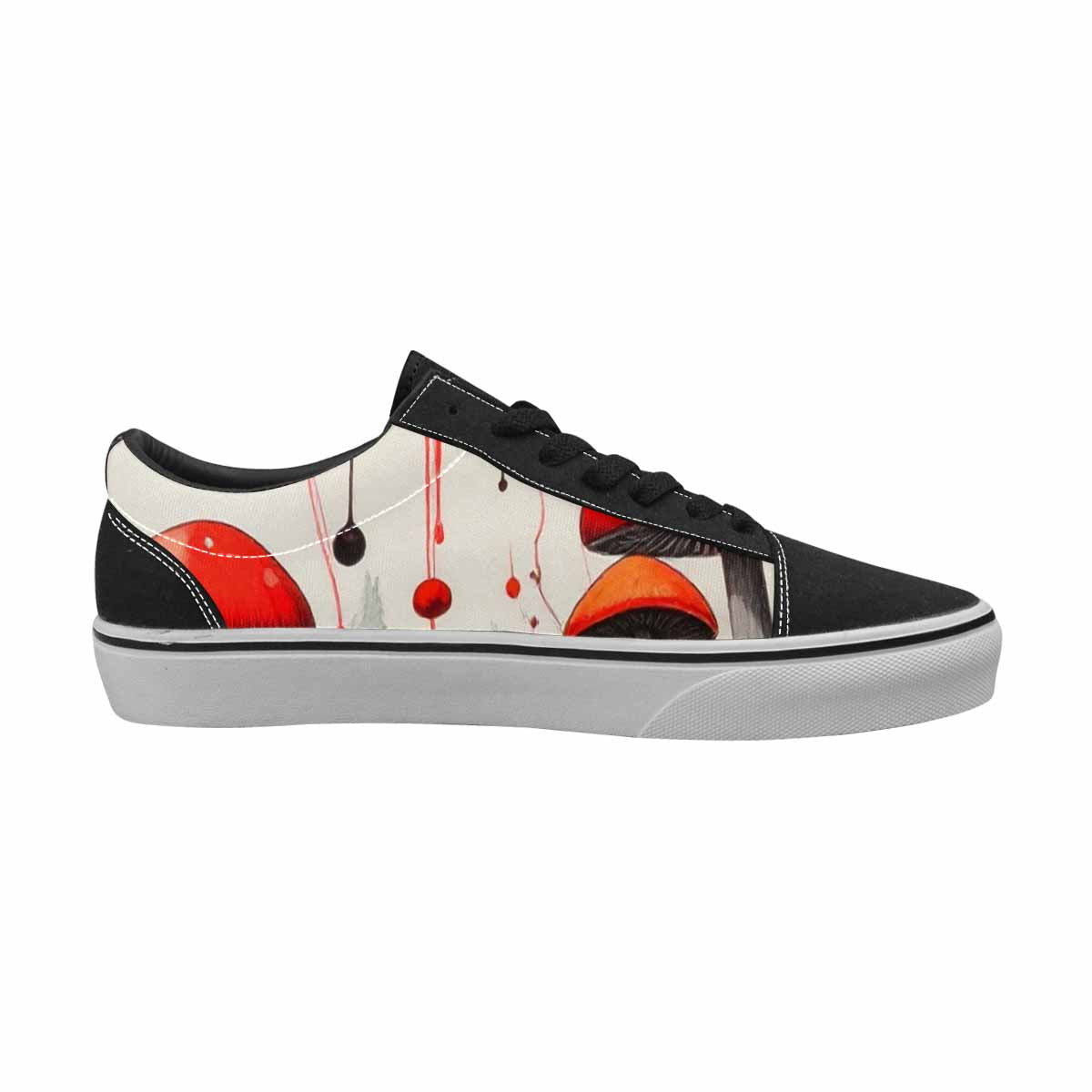 WOMEN'S Rainbow Drip Mushrooms Lace-Up Canvas Melting Art Sneakers