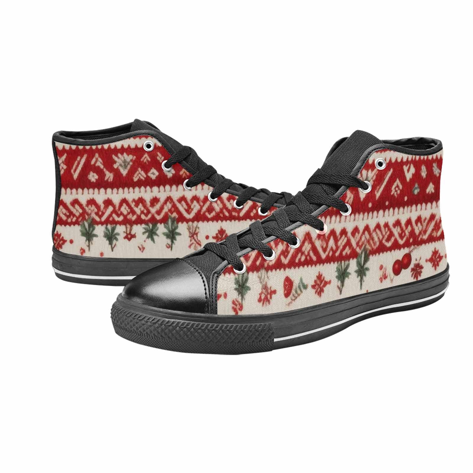 MEN'S Christmas Holly Snowflake High Top Canvas Neon Fantasy Shoes