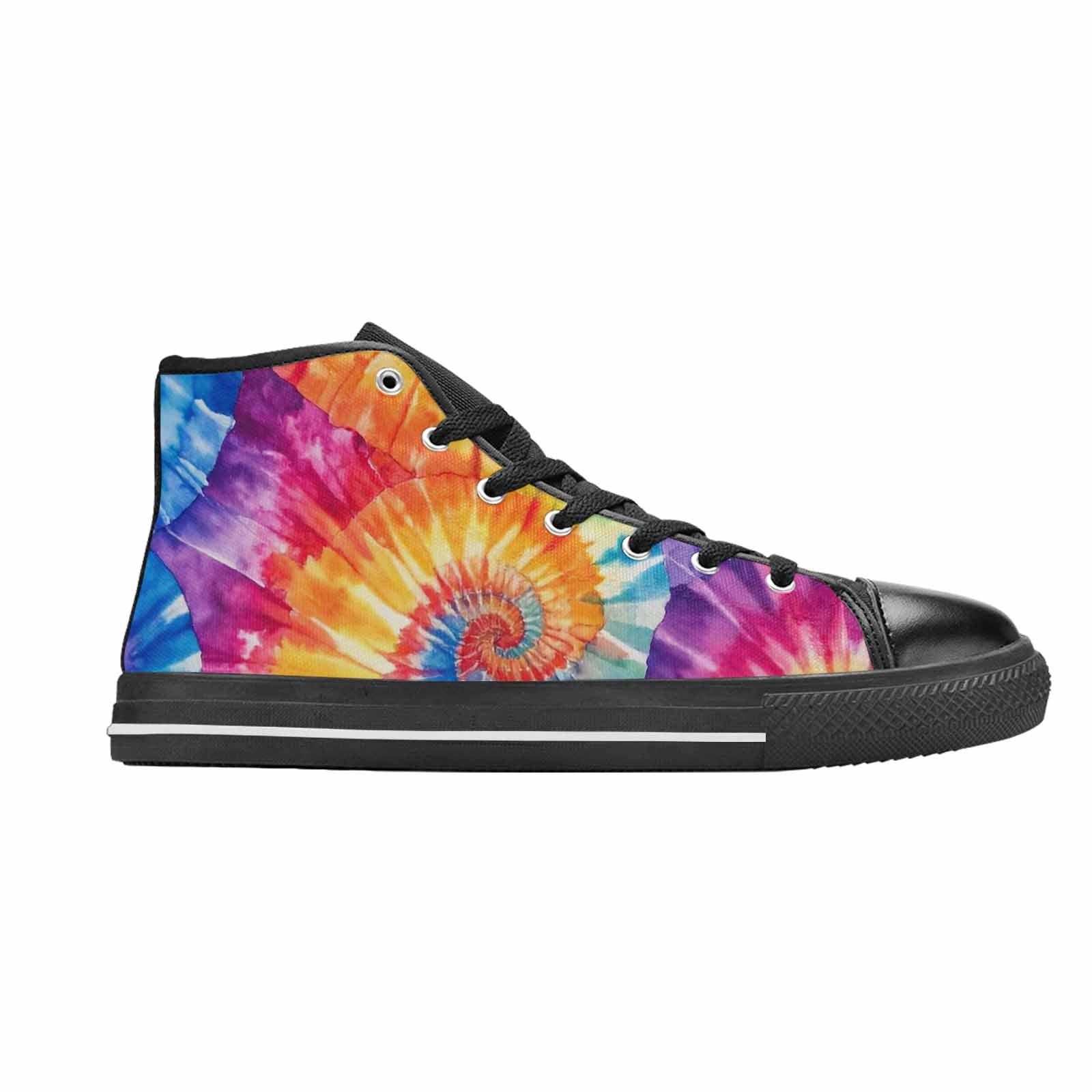 MEN'S Tie Dye Swirl High Top Canvas Dark Academia Sneakers