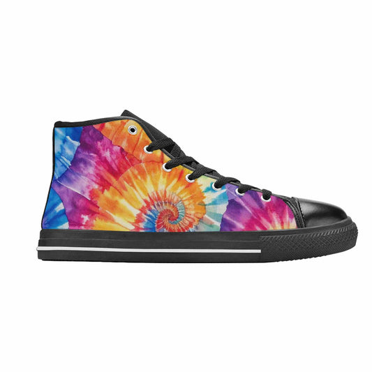 MEN'S Tie Dye Swirl High Top Canvas Dark Academia Sneakers
