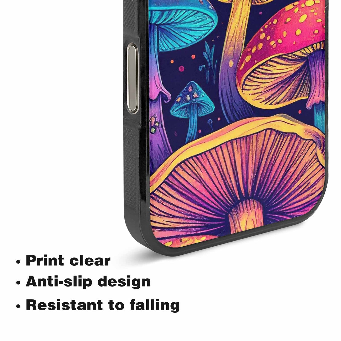 iPhone 16 Pro Max Case — Mushroom Psychedelic Art Seamless Pattern Vibrant, Custom Printed Phone Case