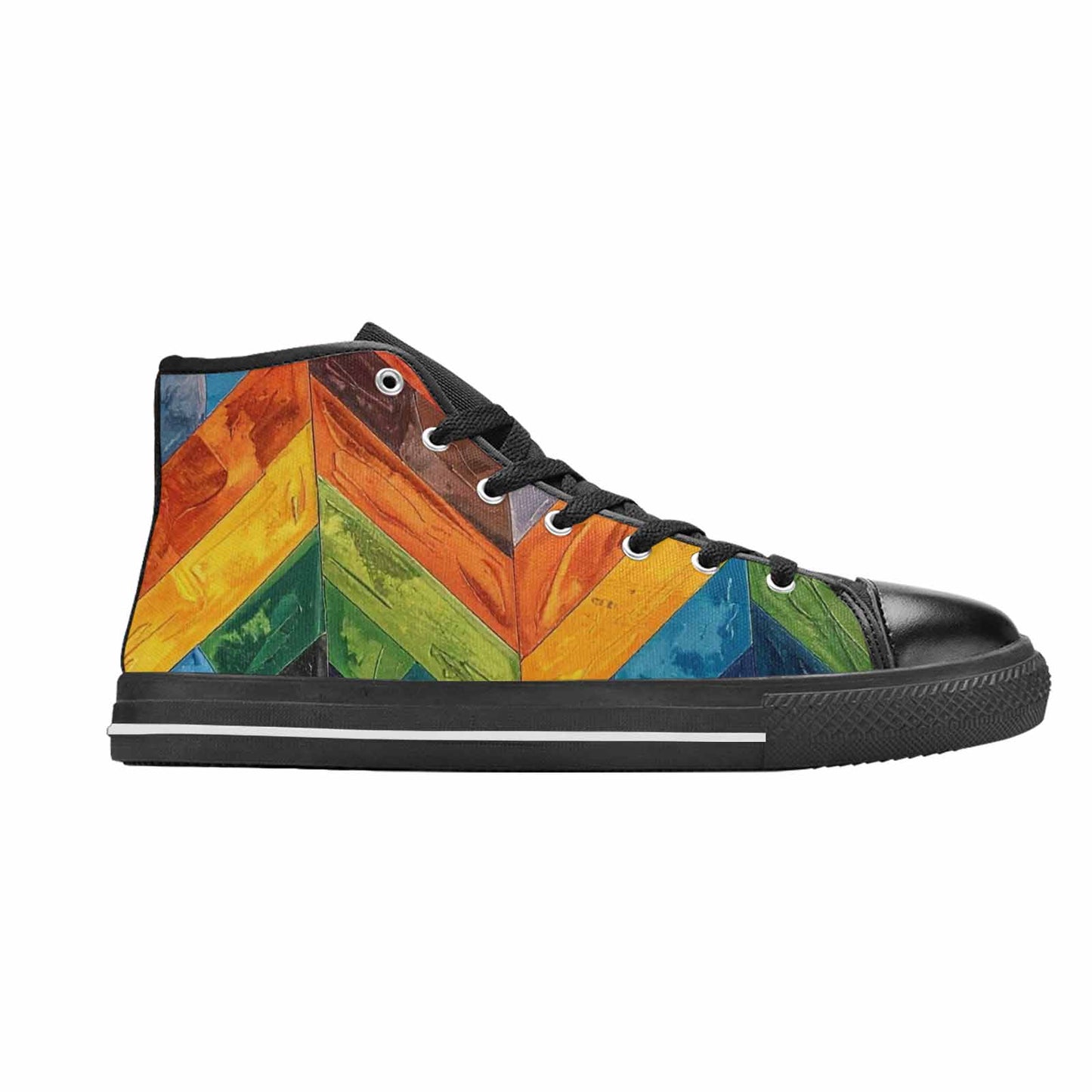 MEN'S Progress Pride Flag High Top Canvas Dark Academia Custom Sneakers