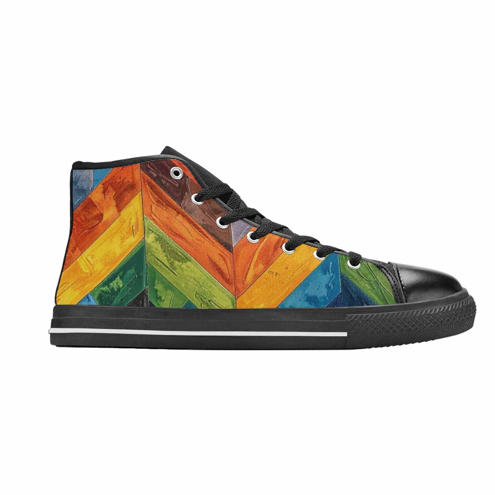 MEN'S Progress Pride Flag High Top Canvas Dark Academia Custom Sneakers