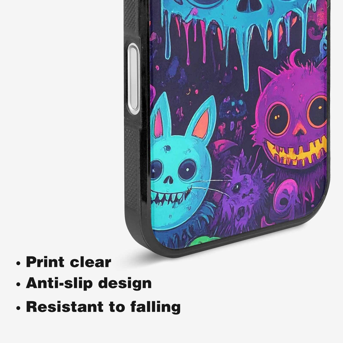 iPhone 16 Plus Case — Mixed Toxic Glow Creature Pattern Hundreds, Custom Art Phone Cover