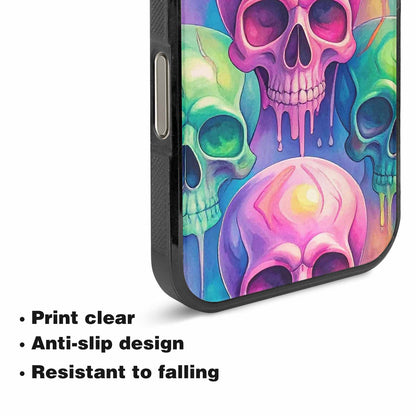 iPhone 16 Pro Max Case — Candy Color Dripping Skulls Custom, Unique Phone Case Design