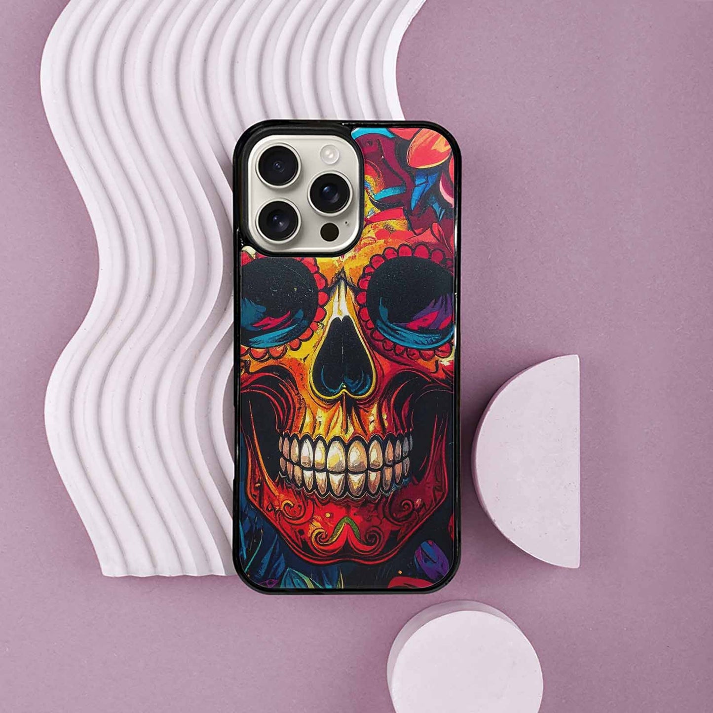 iPhone 16 Pro Max Case — Graffiti Skull Art Seamless Pattern Vibrant, Custom Designed Case Cover