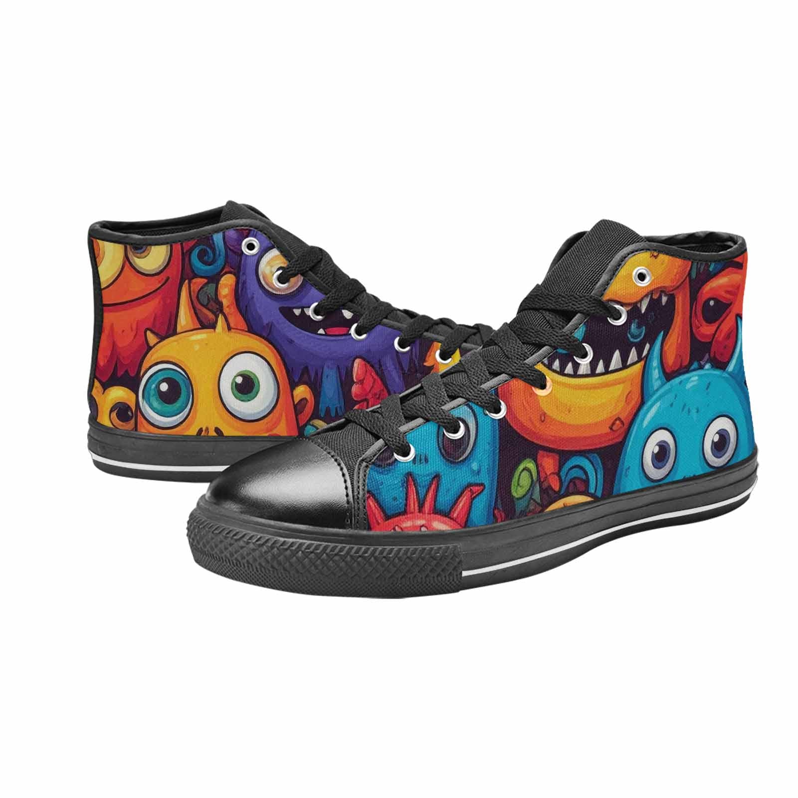 MEN'S Cartoon Monster Character High Top Canvas Vivid Custom Shoes