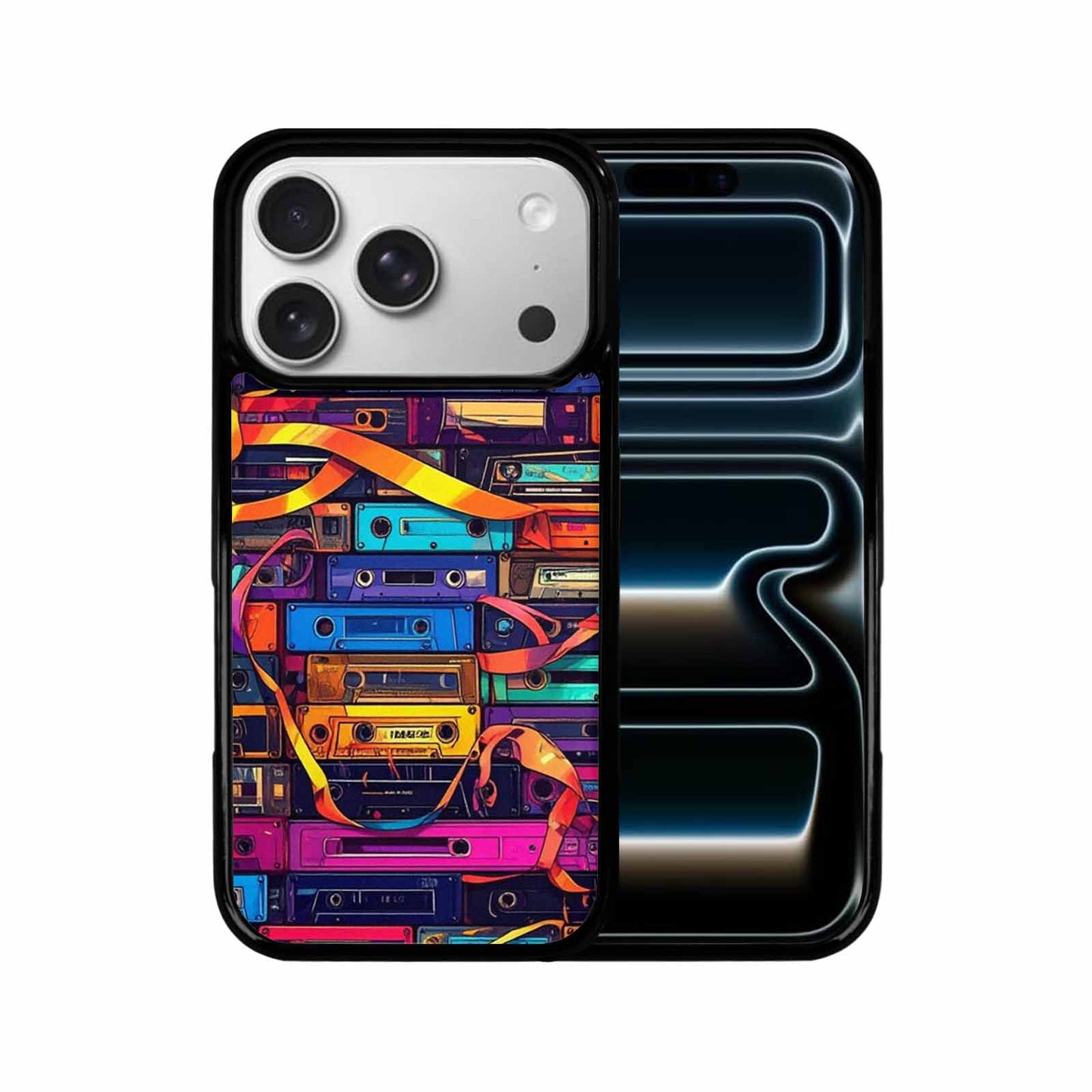 iPhone 17 Pro Case — Retro Cassette Tape Pattern Hundreds Retro, Custom Printed Phone Case