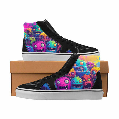 MEN'S Monsters High Top Canvas Original Design Melting Art Customized Sneakers